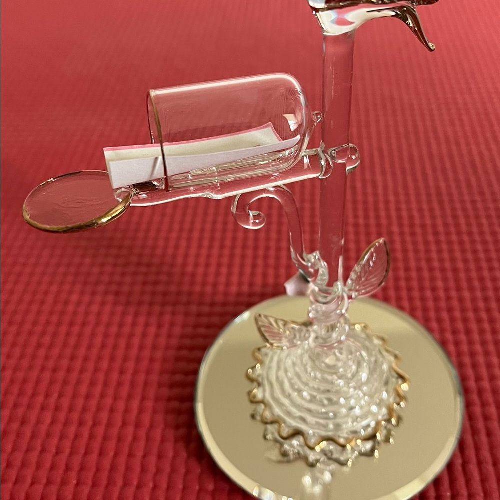 Crystal Bird with I Love You Note In mailbox